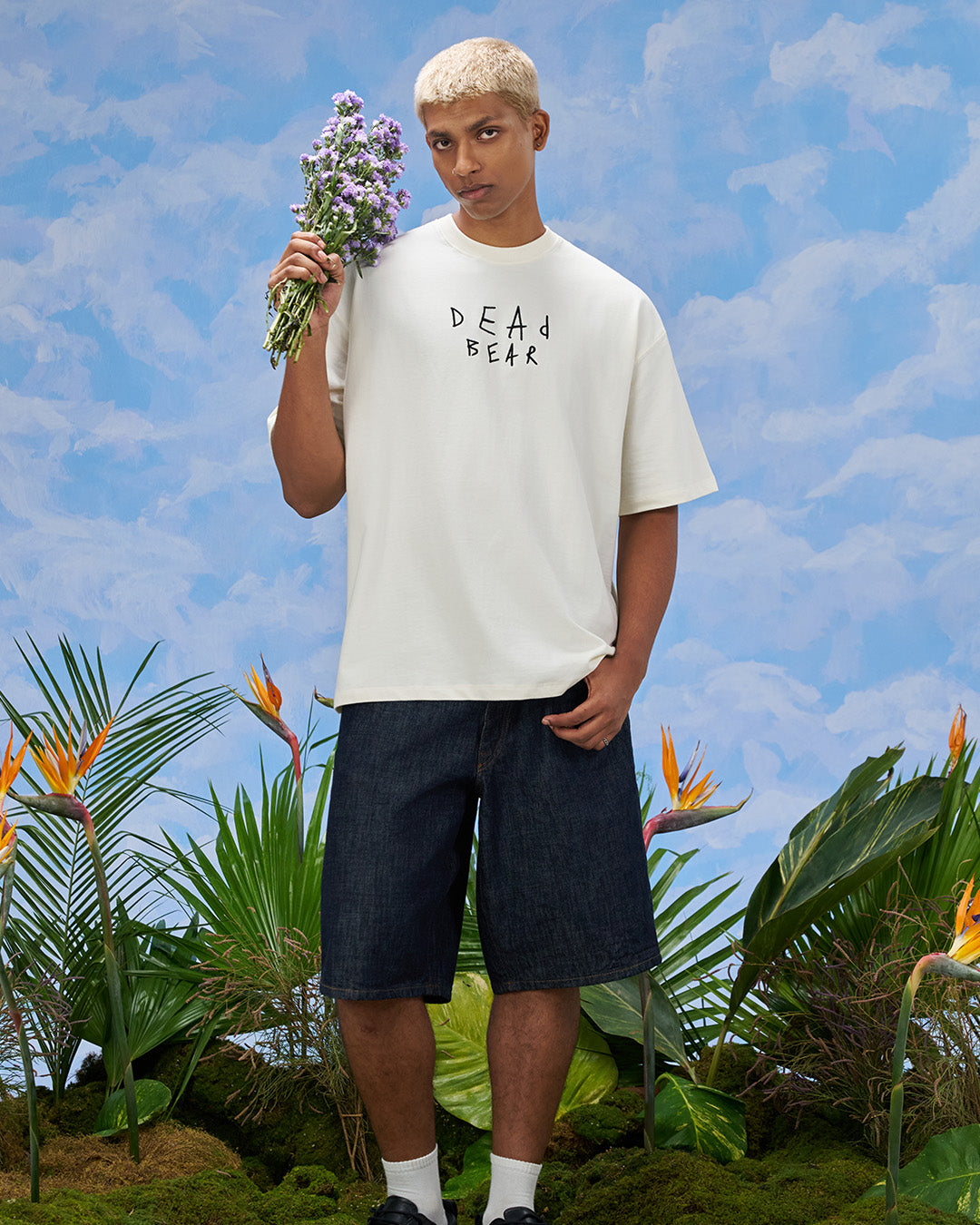 Scribbled Logo Tee Cream by DEADBEAR