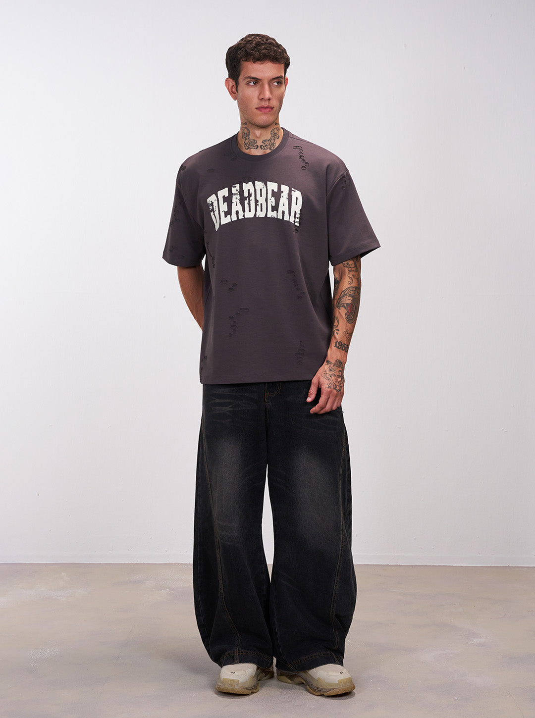Distressed Ash Grey Tee by DEADBEAR