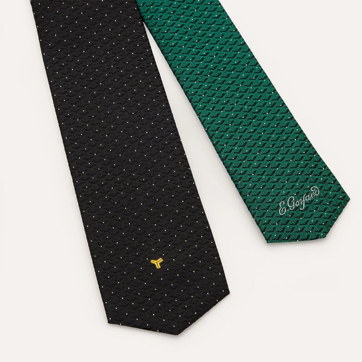 Goyard Eldredge Bicolore tie in Black & Green