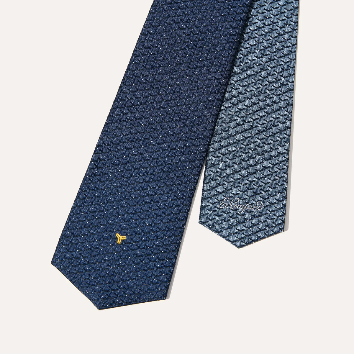 Goyard Eldredge Bicolore tie in Navy Blue & Sky Blue