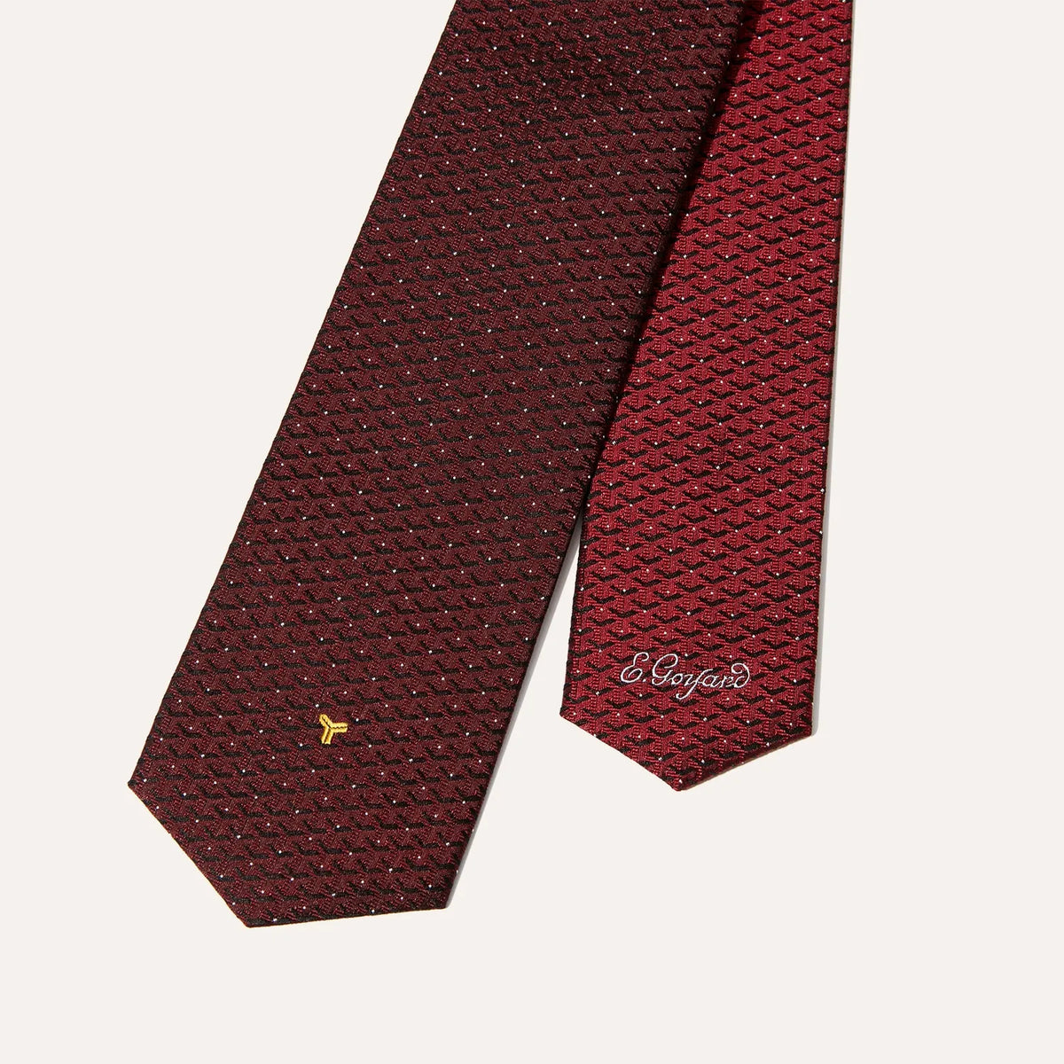 Goyard Eldredge Bicolore tie in Garnet & Red