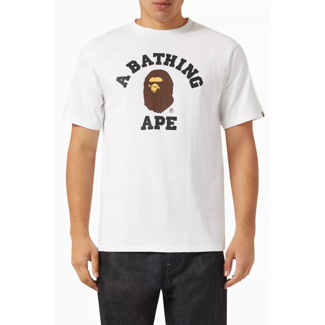 BATHING APE Logo College T-shirt White by BAPE