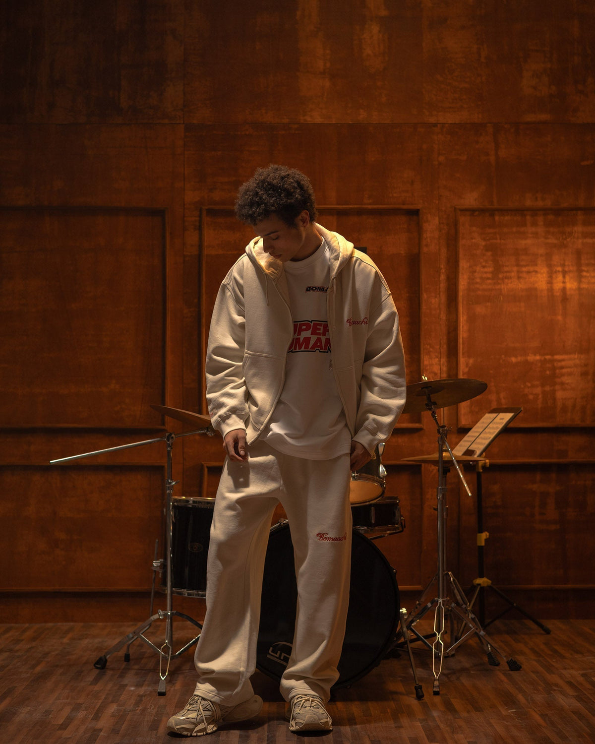 The Elevated Blank Cloud Dancer Sweatpants by BOMAACHI