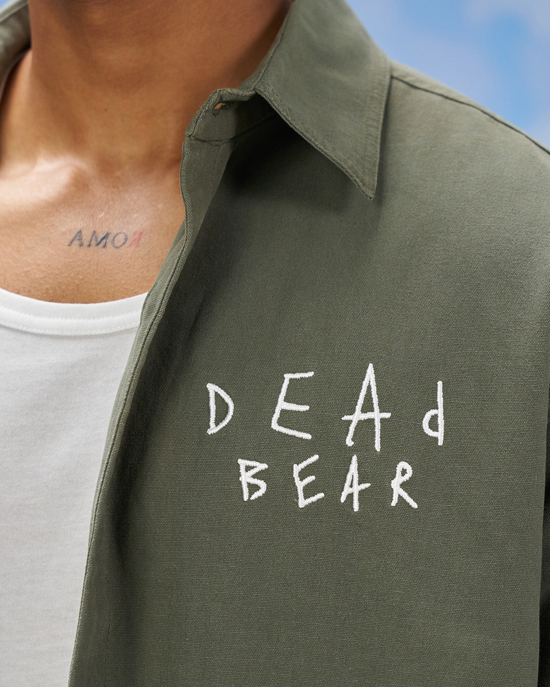 Scribbled Logo Shirt Moss by DEADBEAR