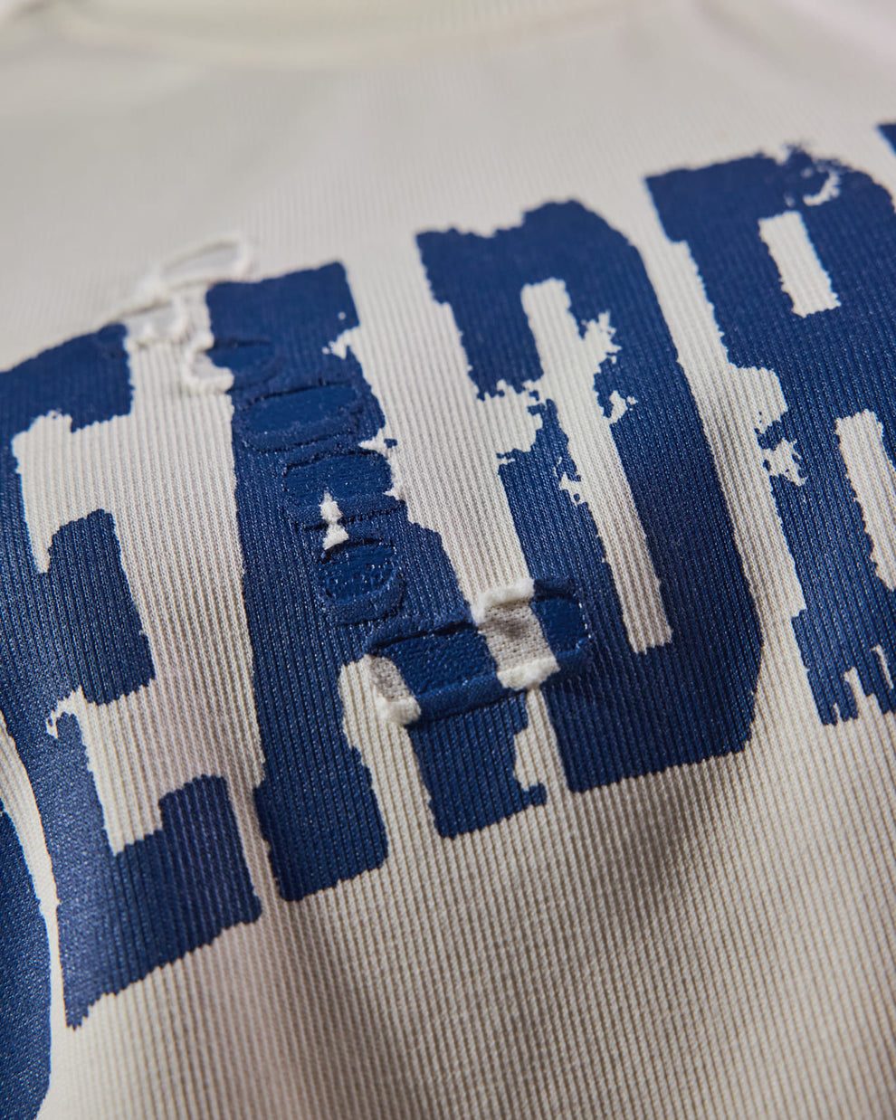 Distressed Cream White Tee 2.0 by DEADBEAR