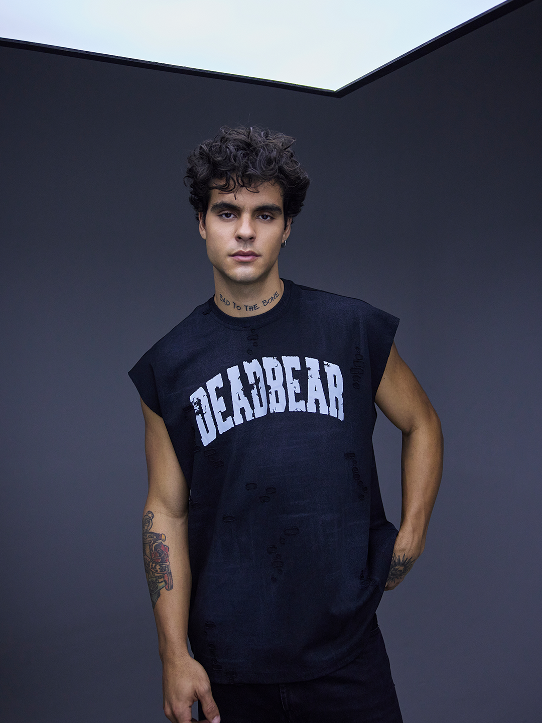 Distressed Washed Black Tank by DEADBEAR
