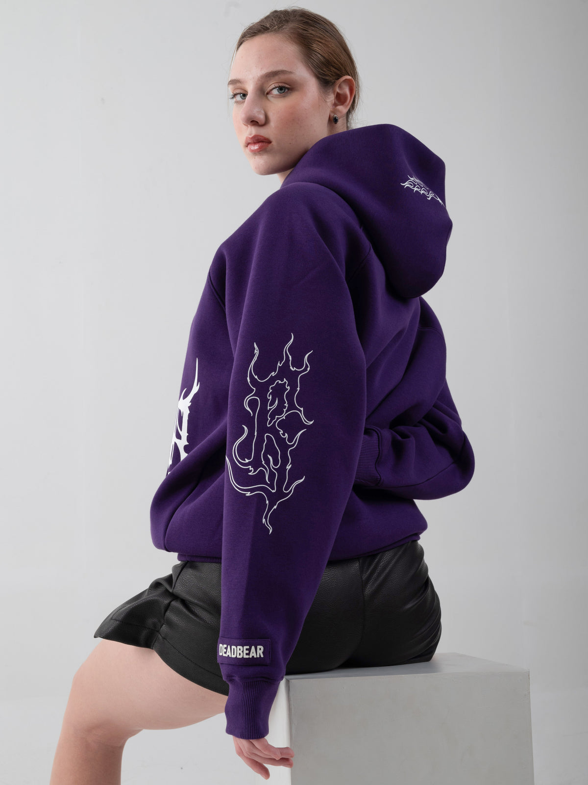 Flames Hoodie Purple by DEADBEAR