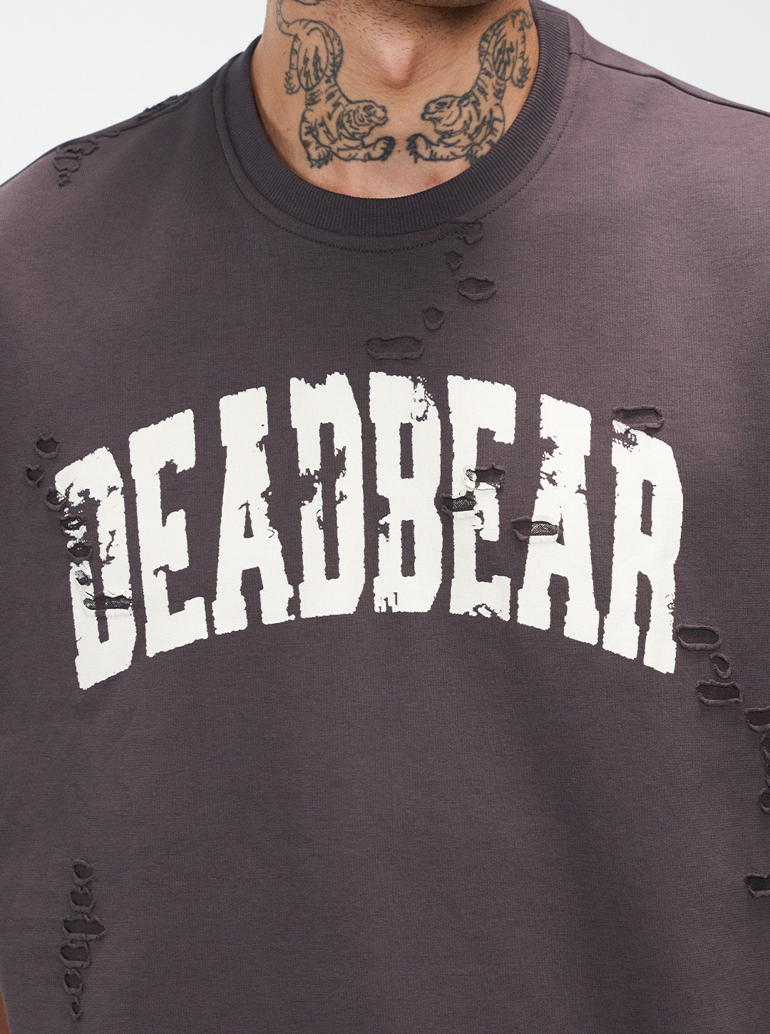 Distressed Ash Grey Tank by DEADBEAR