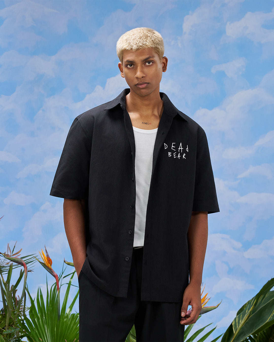 Scribbled Logo Shirt Black by DEADBEAR