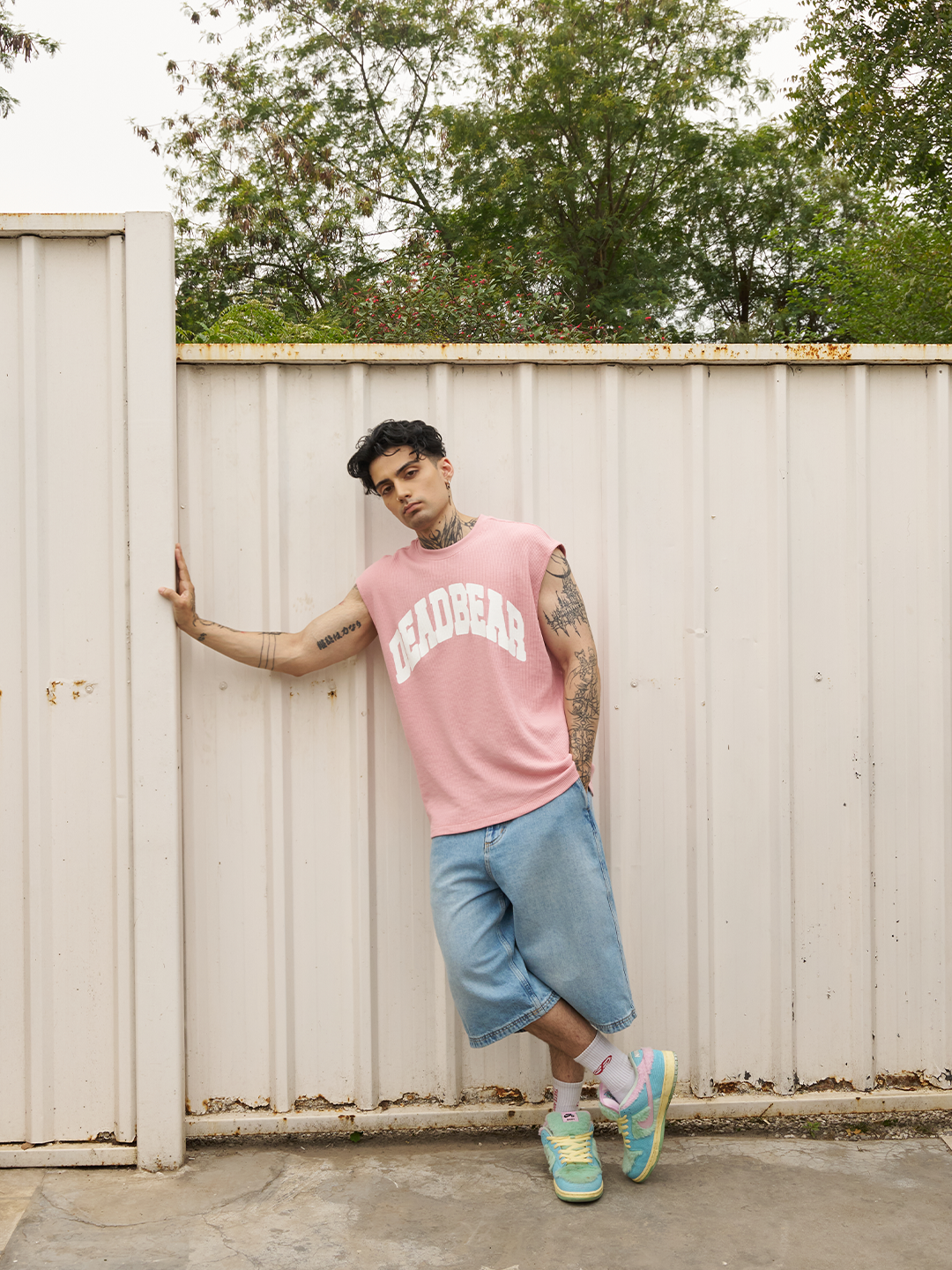 Waffle Tank Pink by DEADBEAR