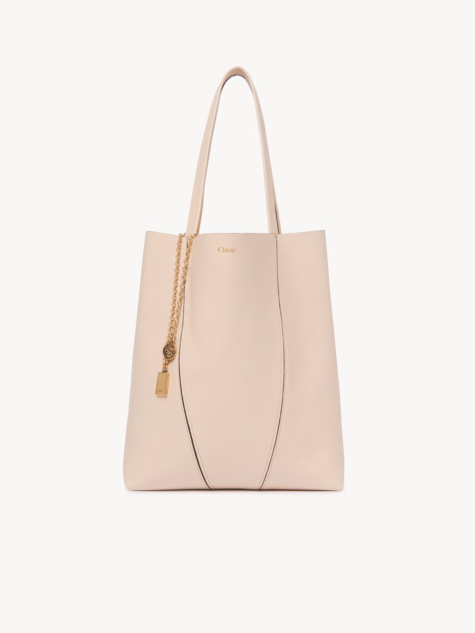 CHLOE Spin tote bag in grained leather Cement Pink by CHLOE