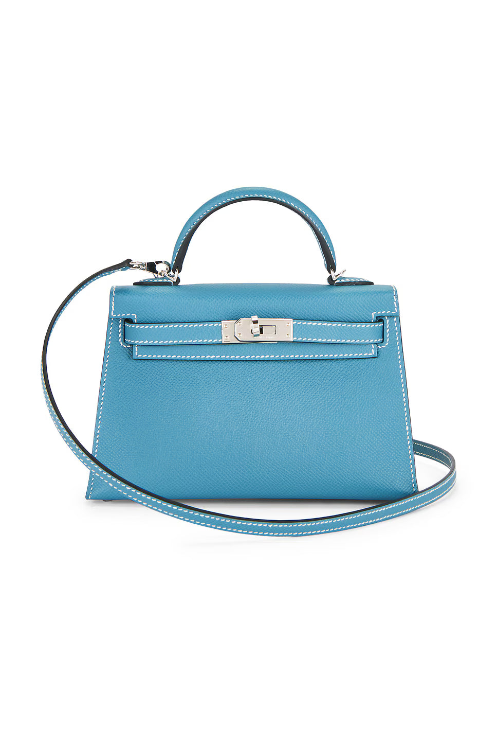 Hermès Bleu du Nord and Craie Epsom HSS Mini Kelly II 20 with Palladium Hardware