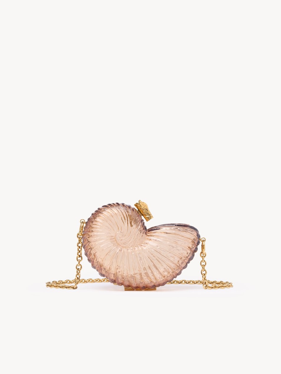 CHLOE Sea Treasures shell minaudière in plexiglass Woodrose by CHLOE