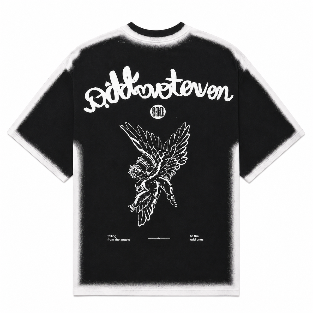 Falling Angel Oversized Tshirt Black by oddnoteven