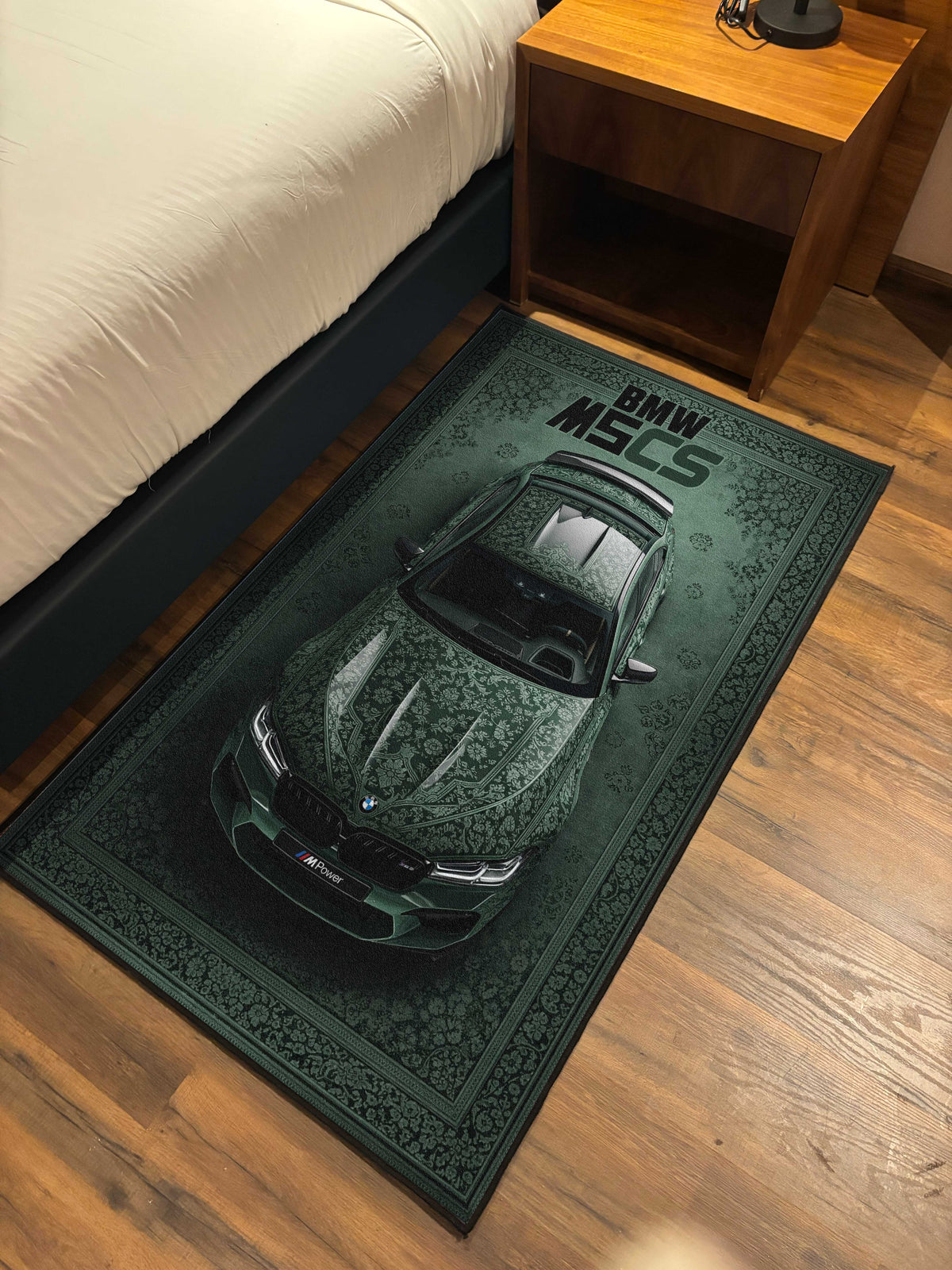 M Speed green traditional design Washable Custom Rug by THE DRIP CO. RUGS