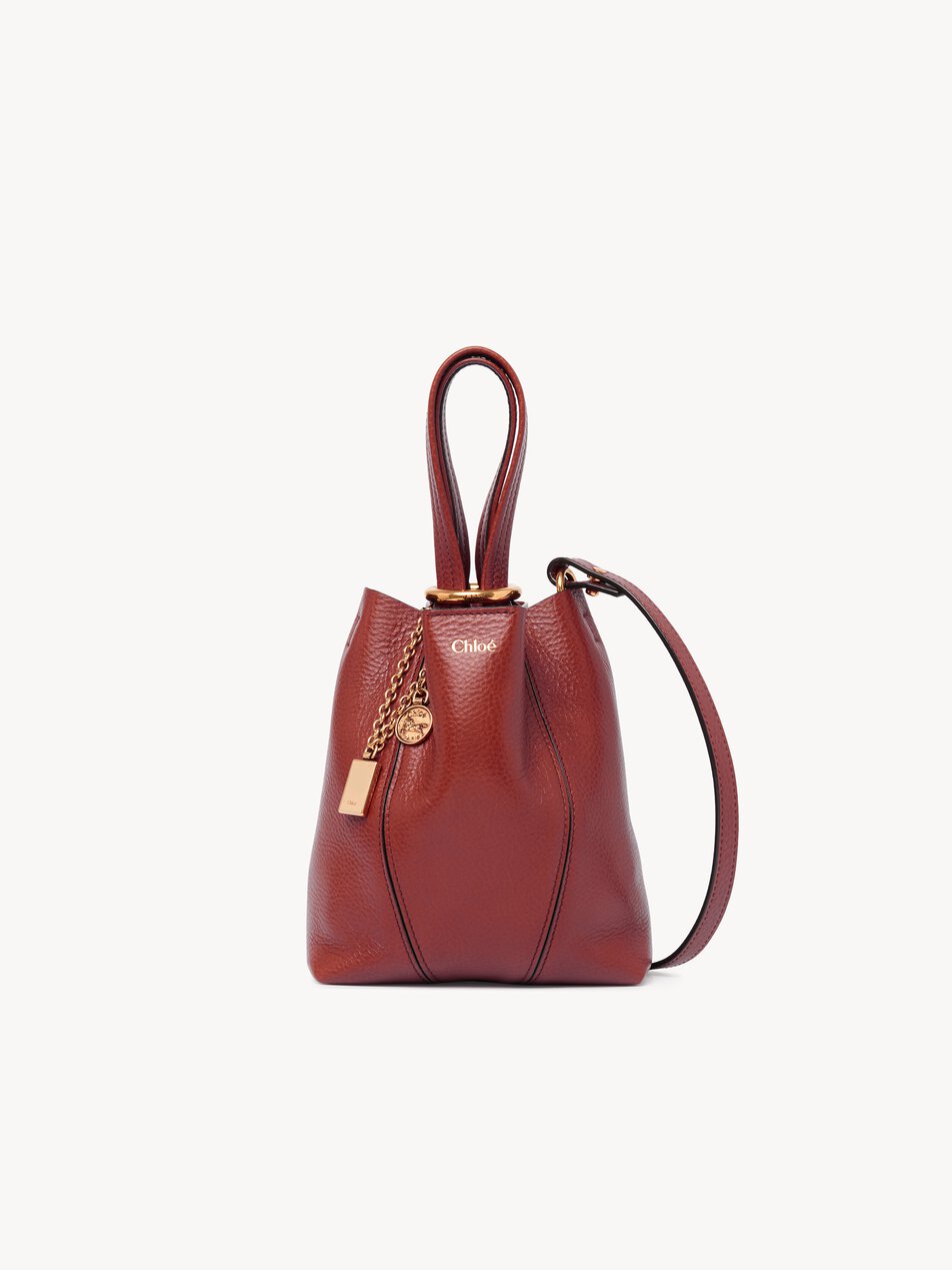 CHLOE Small Chloé Spin tote bag in grained leather Brunet Pink by CHLOE