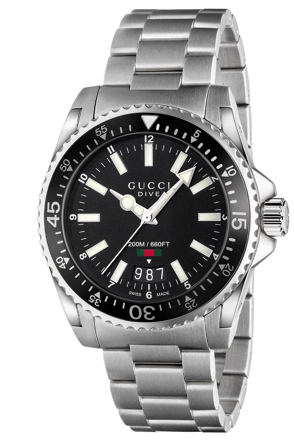 Gucci YA136301 Men's Quartz Stainless Steel Black Dial Watch