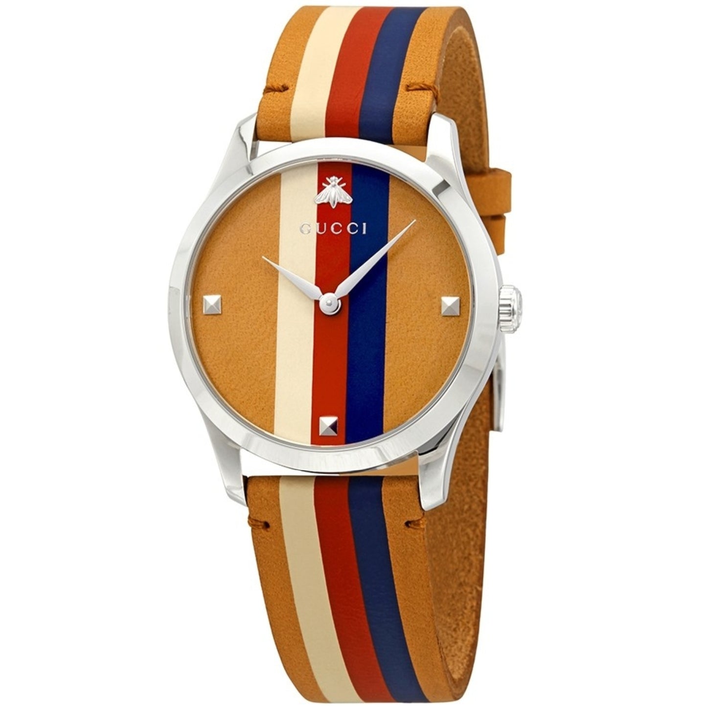 Men's Gucci G-Timeless YA1264078 Brown Dial Leather Quartz Watch