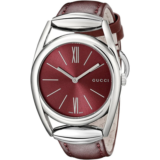 Women's Gucci YA139402 Stainless Steel Red Dial Watch