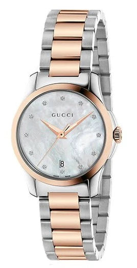 Ladies Gucci G-Timeless YA126544 Mother-of-Pearl Two-Tone Watch