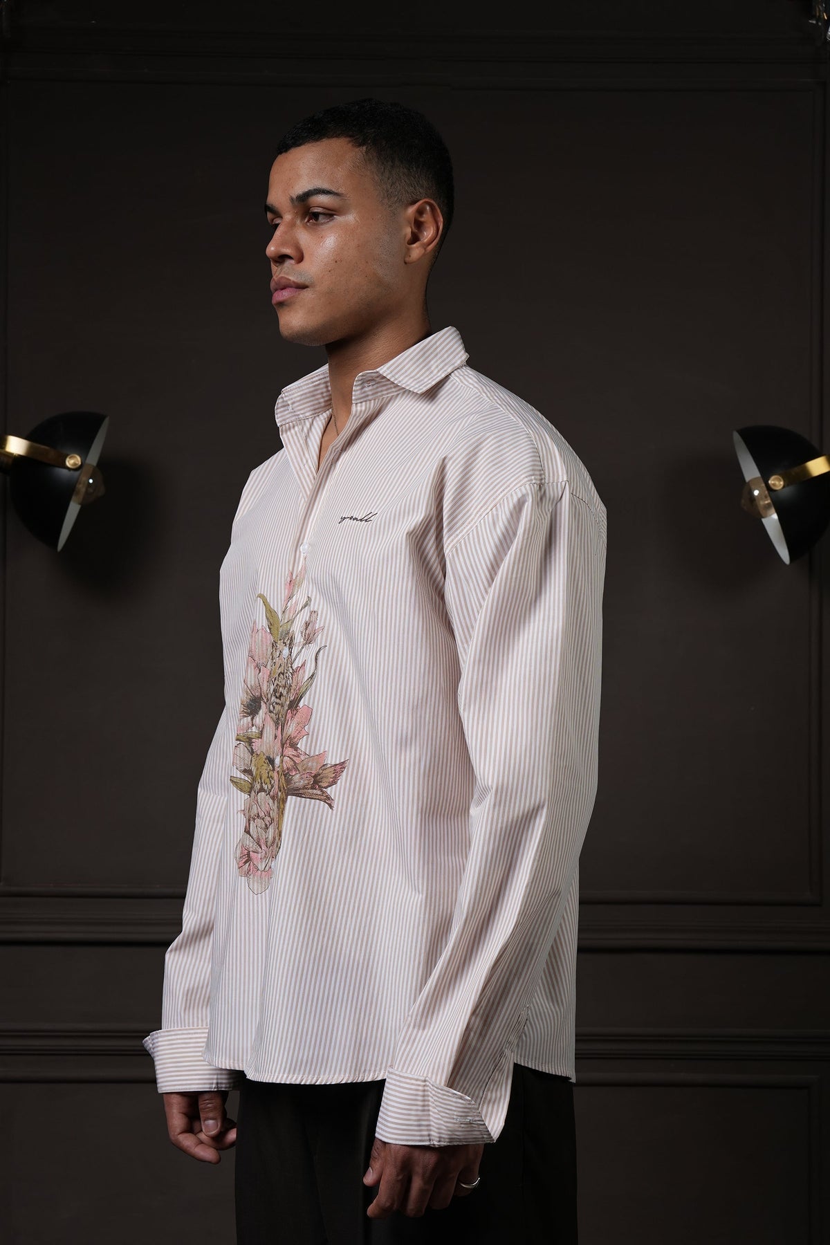 Rebel - Beige Pinstripe Shirt by Y*All