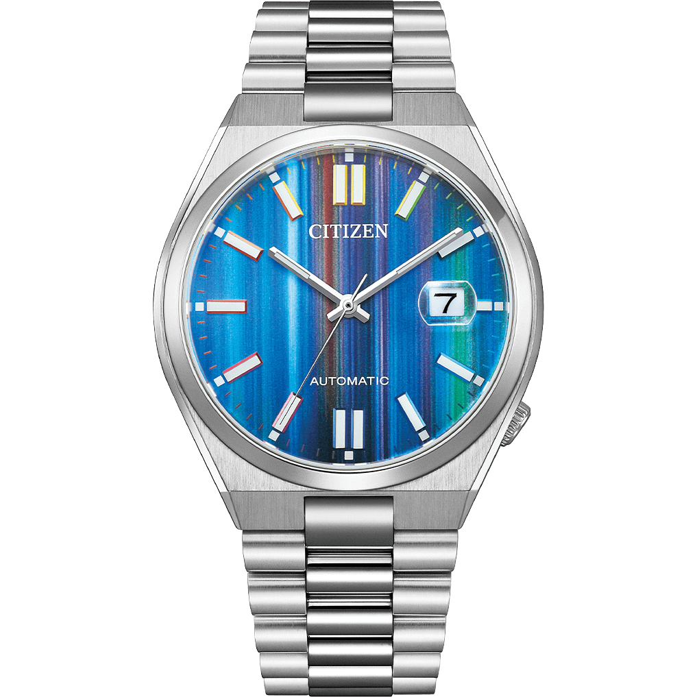 Citizen Tsuyosa Automatic Multicolour Striped Dial Men's Watch NJ0151-53W - front