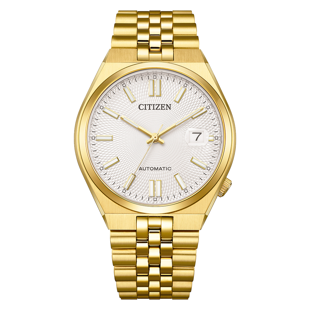 Citizen Tsuyosa Automatic Silver Dial Gold-Tone Men's Watch NK0022-50A - front