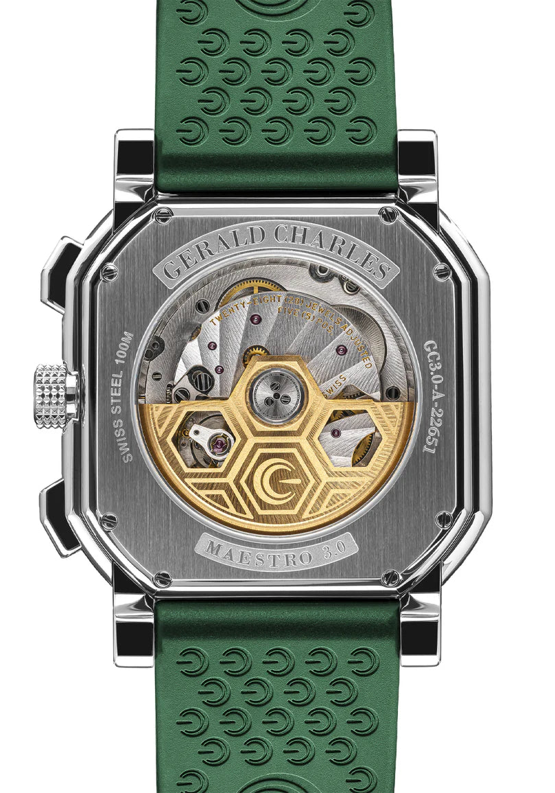 Men’s Gerald Charles Maestro 3.0 Chronograph Green Steel Watch