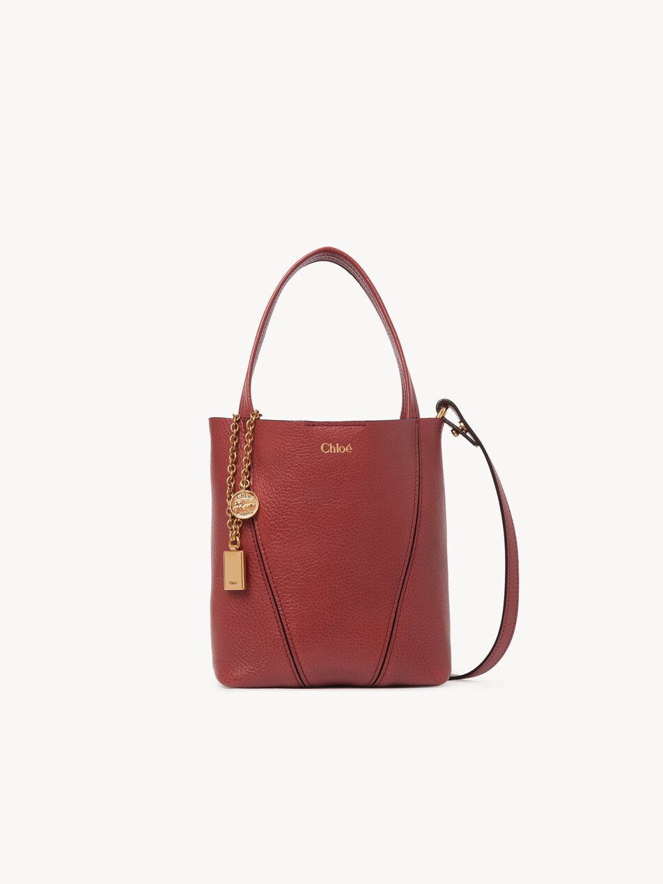 CHLOE Small Chloé Spin tote bag in grained leather Brunet Pink by CHLOE