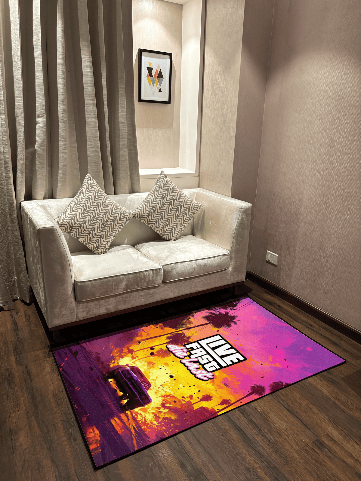 Live fast Gaming Washable Custom Rug by THE DRIP CO. RUGS