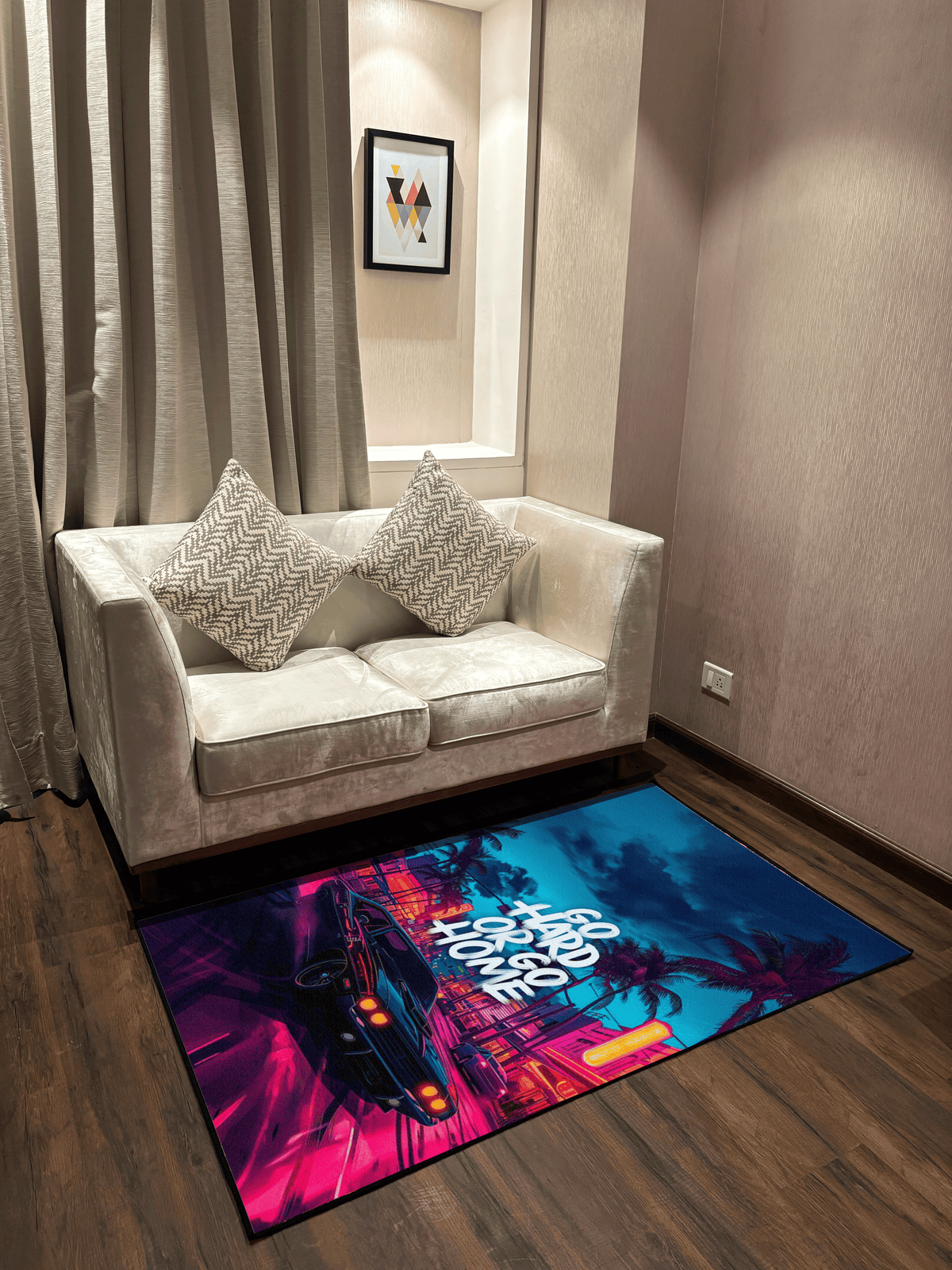 Go hard or Go Home Washable Custom Rug by THE DRIP CO. RUGS