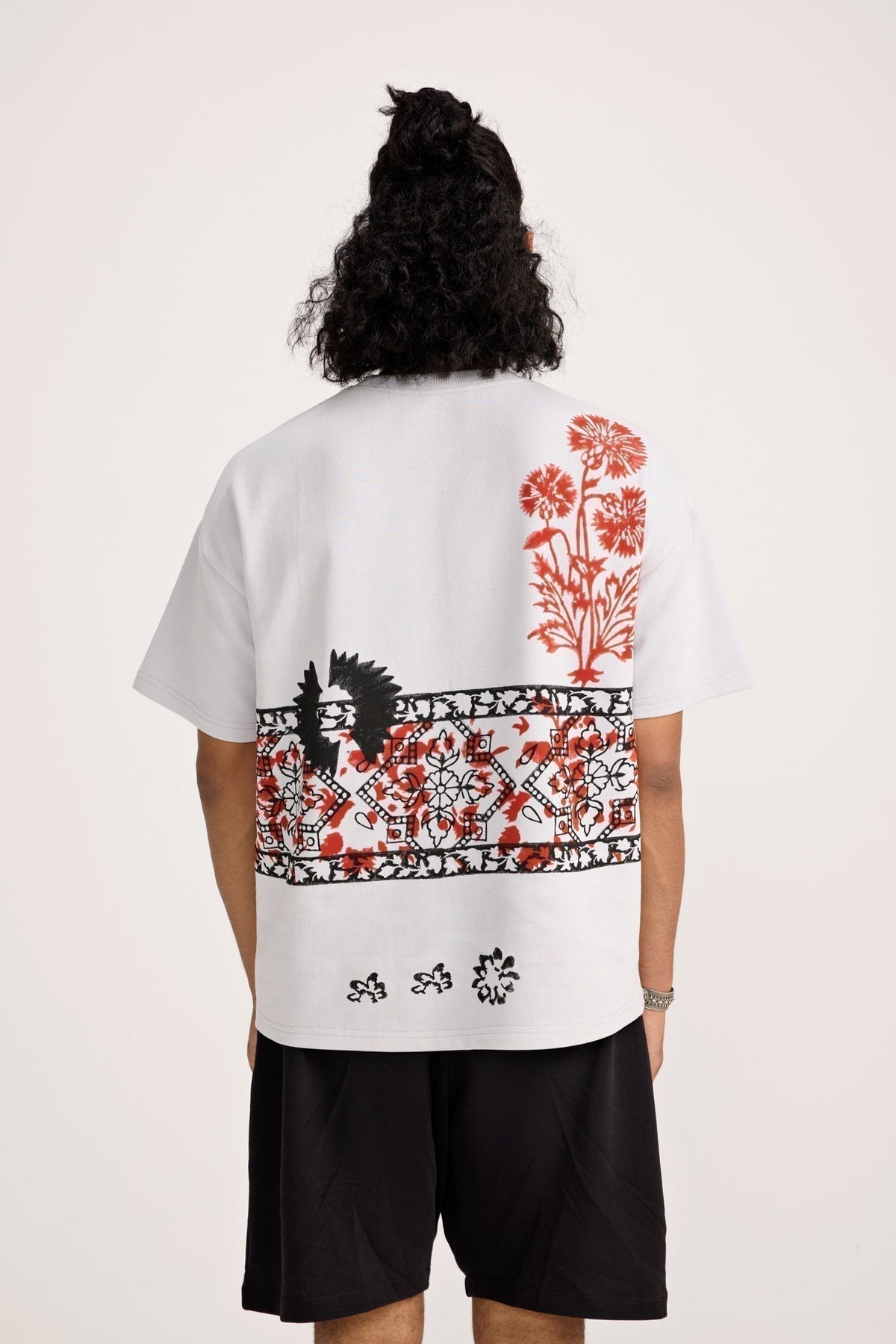 Grey Block Printed - Tshirt by FARAK