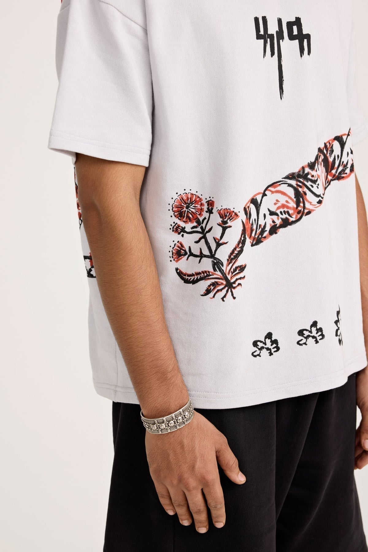 Grey Block Printed - Tshirt by FARAK
