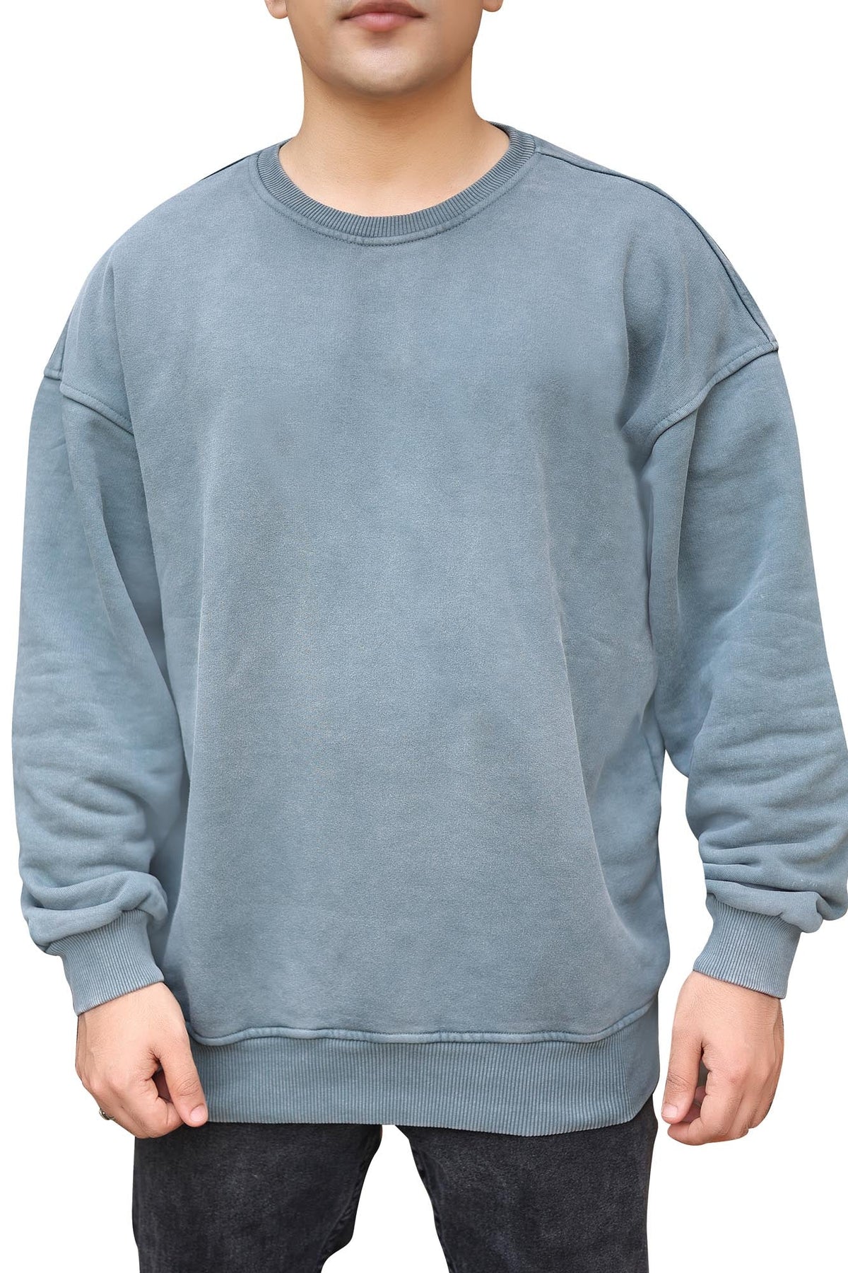 OVERDYED SWEATSHIRT (GREY TEAL) by GREY AREA