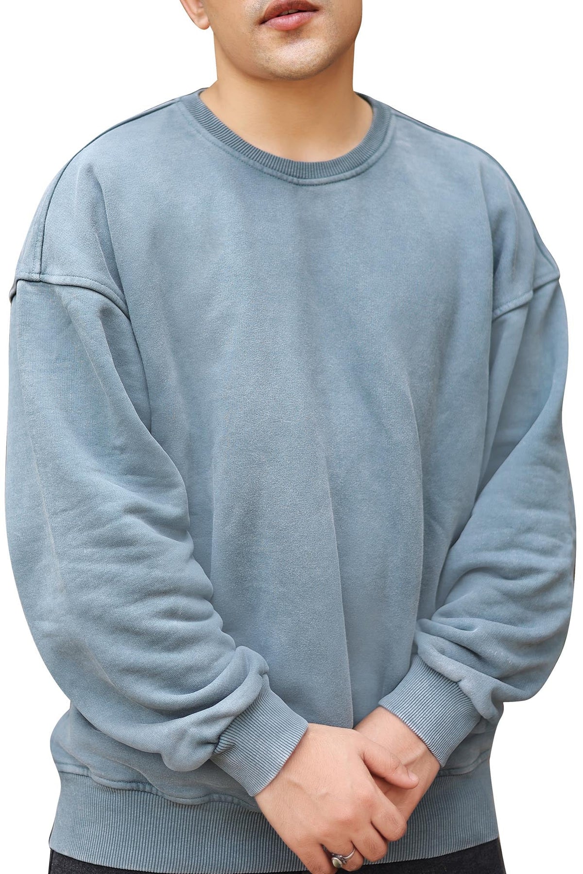 OVERDYED SWEATSHIRT (GREY TEAL) by GREY AREA