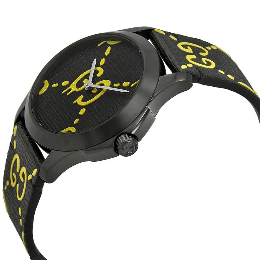 Women’s Gucci YA1264019 38MM Black & Yellow Dial Rubber Watch