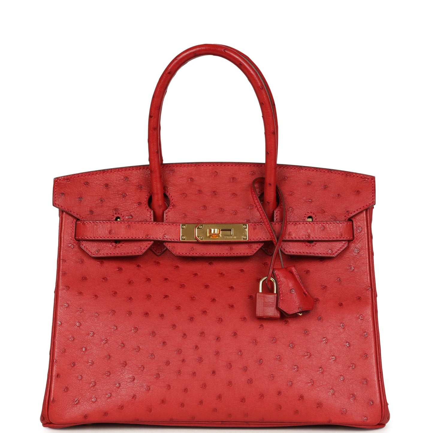 Hermès Birkin 30 Rouge Vif Ostrich Gold Hardware (2016)