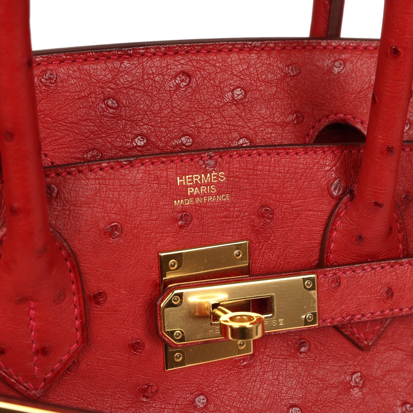 Hermès Birkin 30 Rouge Vif Ostrich Gold Hardware (2016)