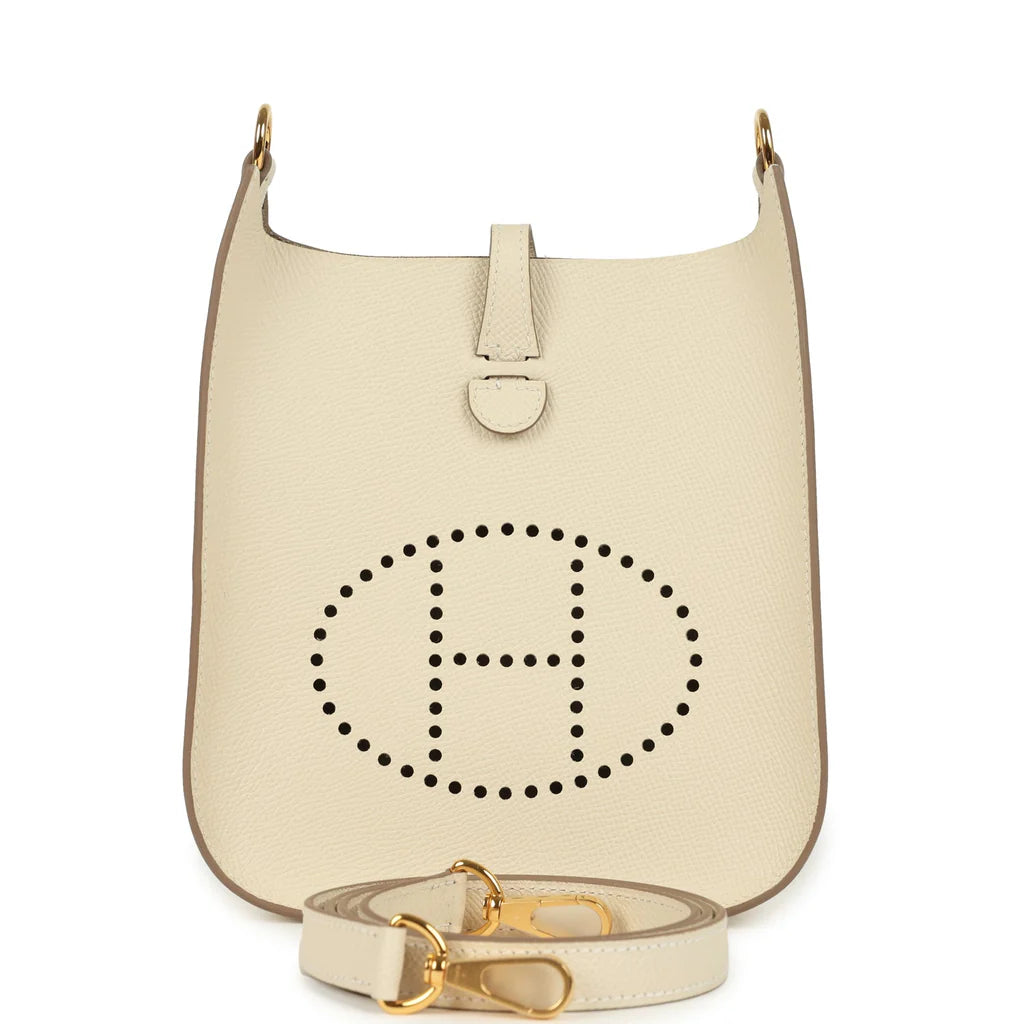 Hermès Evelyne Sellier TPM Craie Epsom Gold Hardware