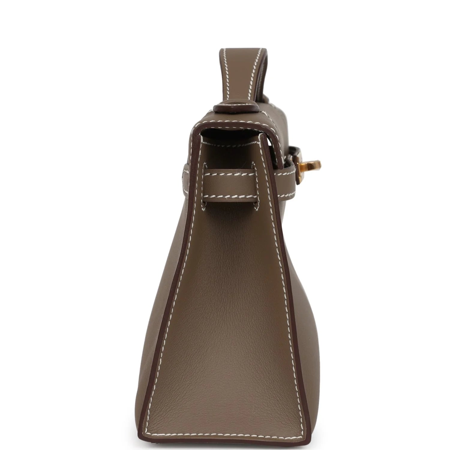Hermès Kelly Pochette – Etoupe Swift Leather with Gold Hardware - Zeuskicks