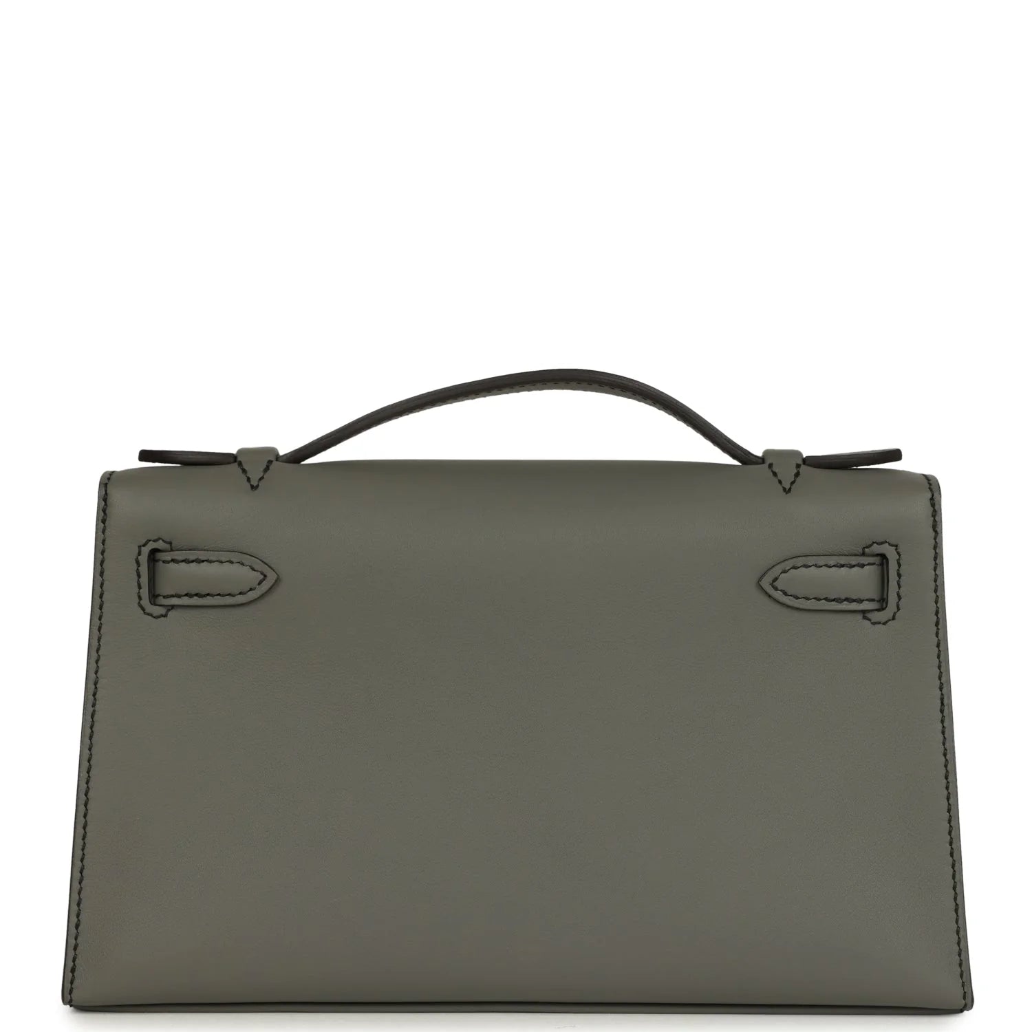 Hermès Special Order (HSS) Kelly Pochette – Gris Meyer Verso Swift Leather with Gold Hardware (2025 K Stamp) - Zeuskicks