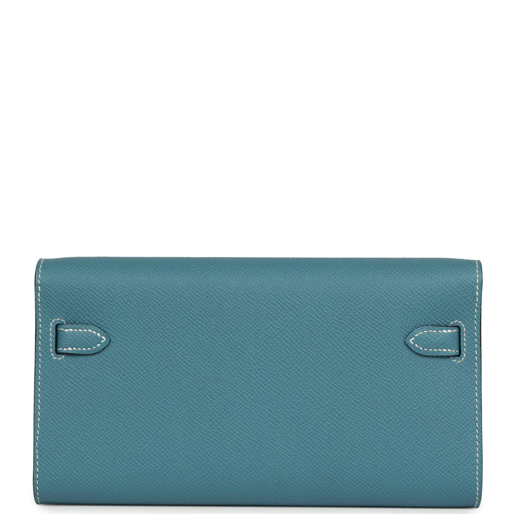Hermès Kelly Wallet To Go – Blue Jean Epsom Leather with Gold Hardware - Zeuskicks