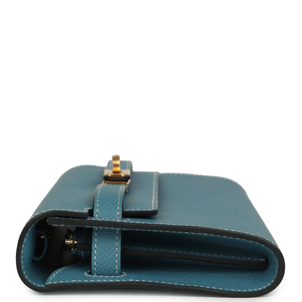 Hermès Kelly Wallet To Go – Blue Jean Epsom Leather with Gold Hardware - Zeuskicks