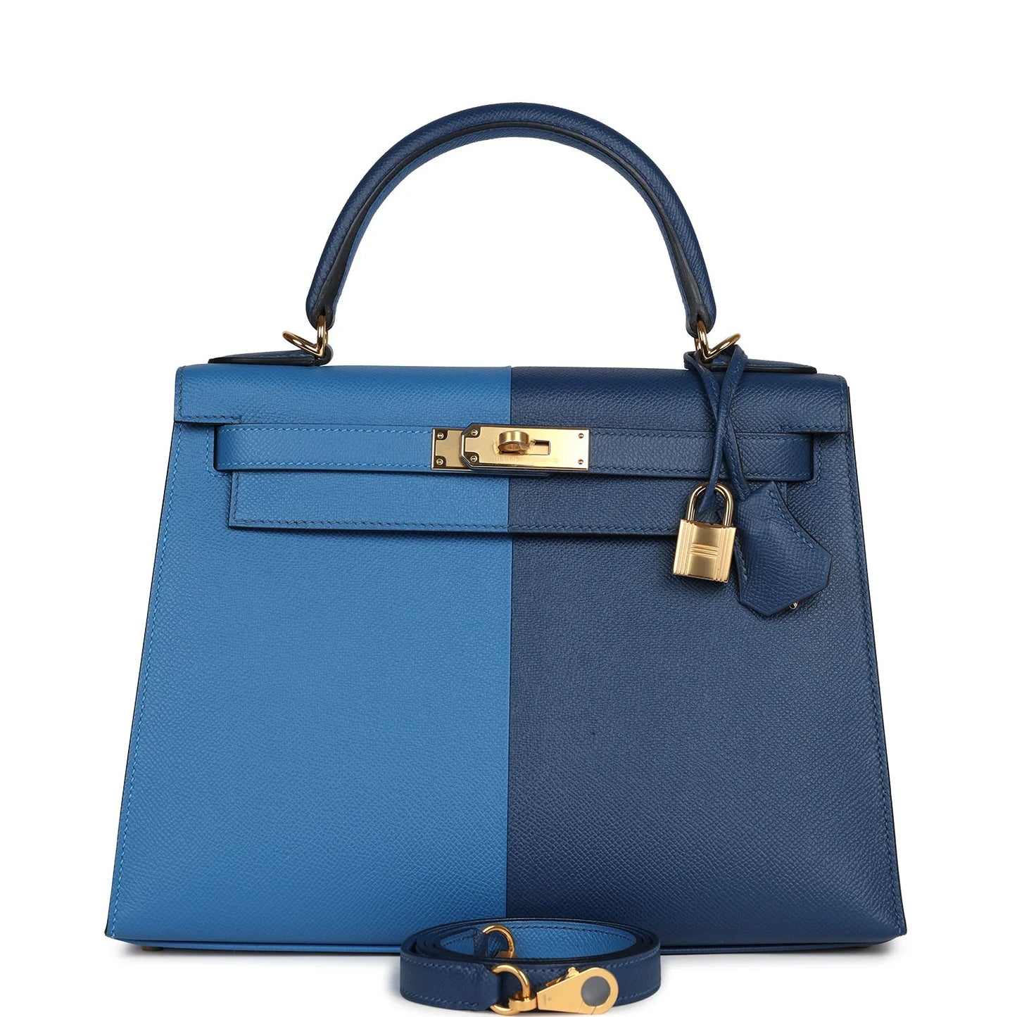 Hermès Kelly Sellier 28 Casaque – Deep Bleu & Mykonos Epsom with Gold Hardware