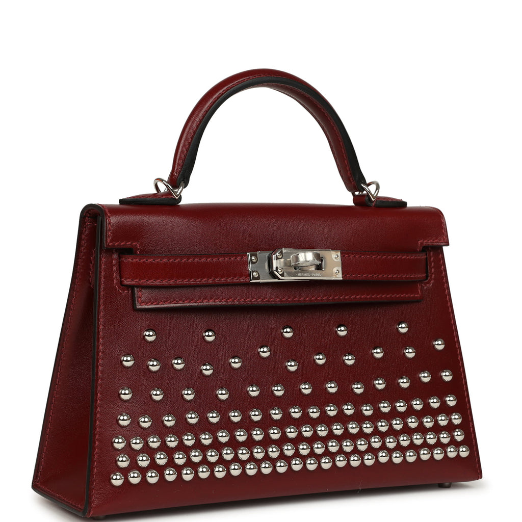 Hermès Kelly Sellier 20 Clouté Rouge H Box Leather Palladium Hardware