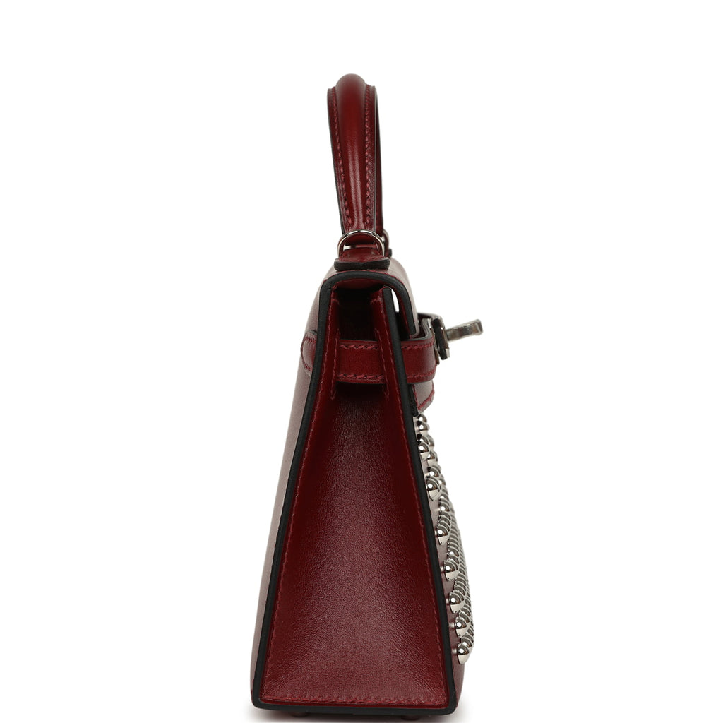 Hermès Kelly Sellier 20 Clouté Rouge H Box Leather Palladium Hardware
