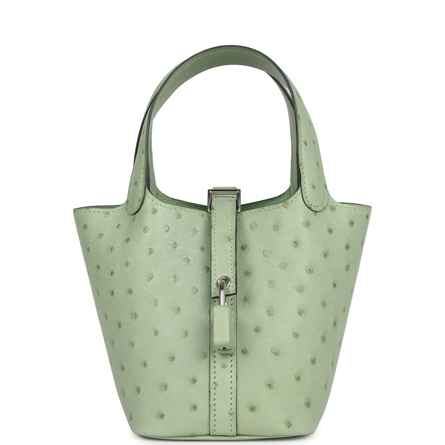 Hermès Micro Picotin Lock 14 – Vert Criquet Ostrich with Palladium Hardware