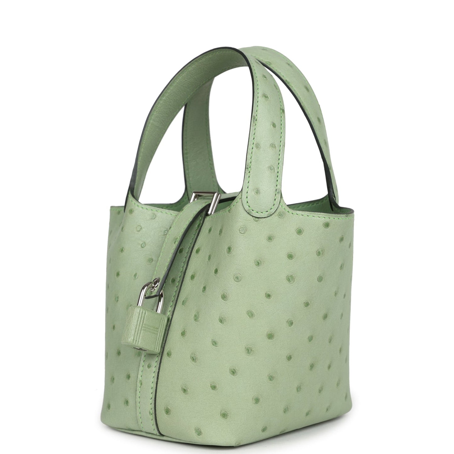 Hermès Micro Picotin Lock 14 – Vert Criquet Ostrich with Palladium Hardware