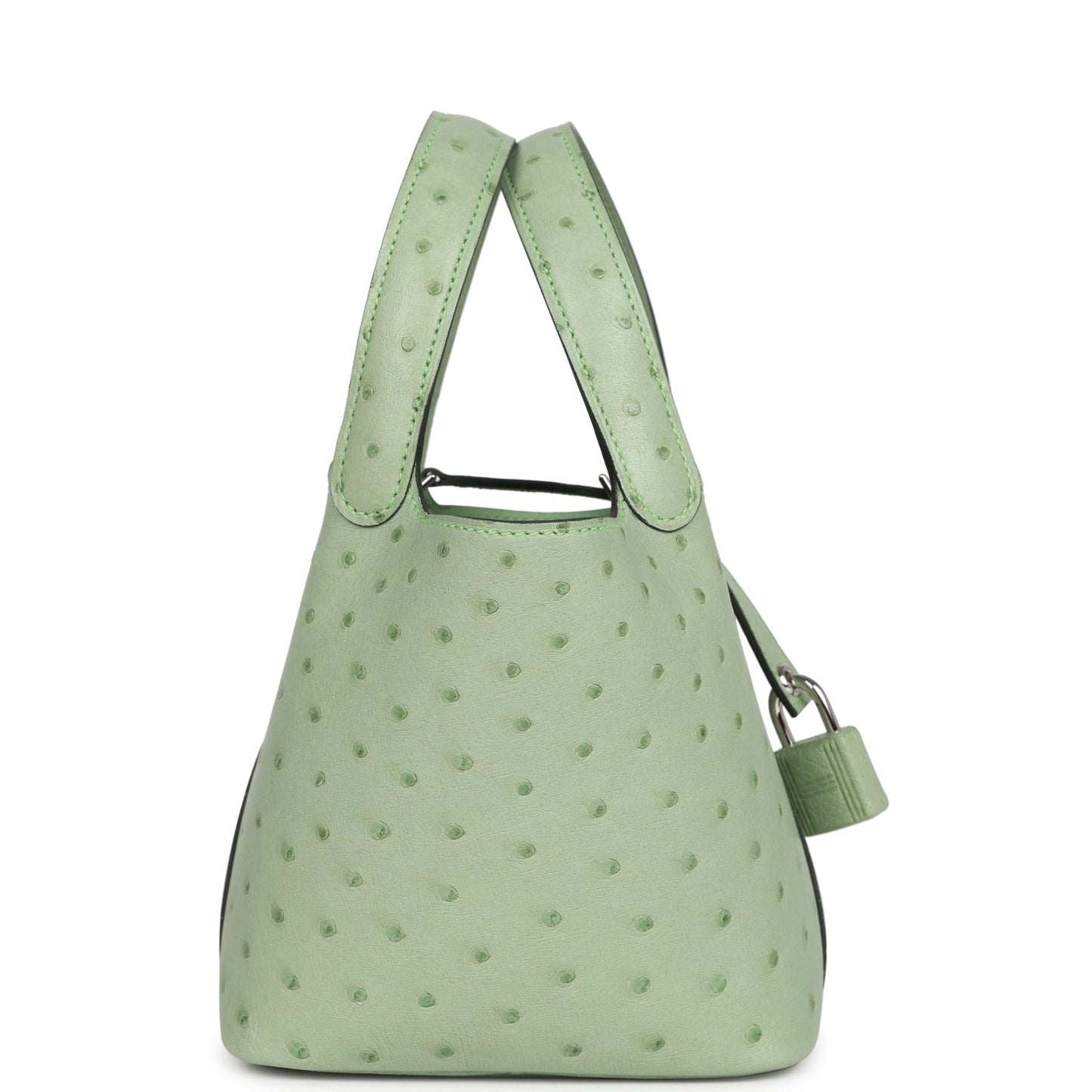 Hermès Micro Picotin Lock 14 – Vert Criquet Ostrich with Palladium Hardware