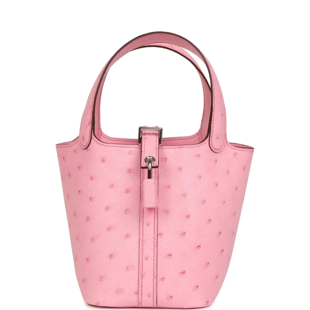 Hermès Micro Picotin Lock 18 – Bubblegum Pink Ostrich Boreal with Palladium Hardware - Zeuskicks